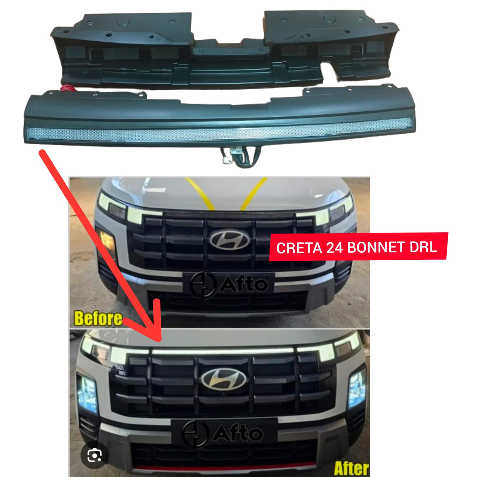 Bonnet DRL (Daytime Running Light) with Bracket