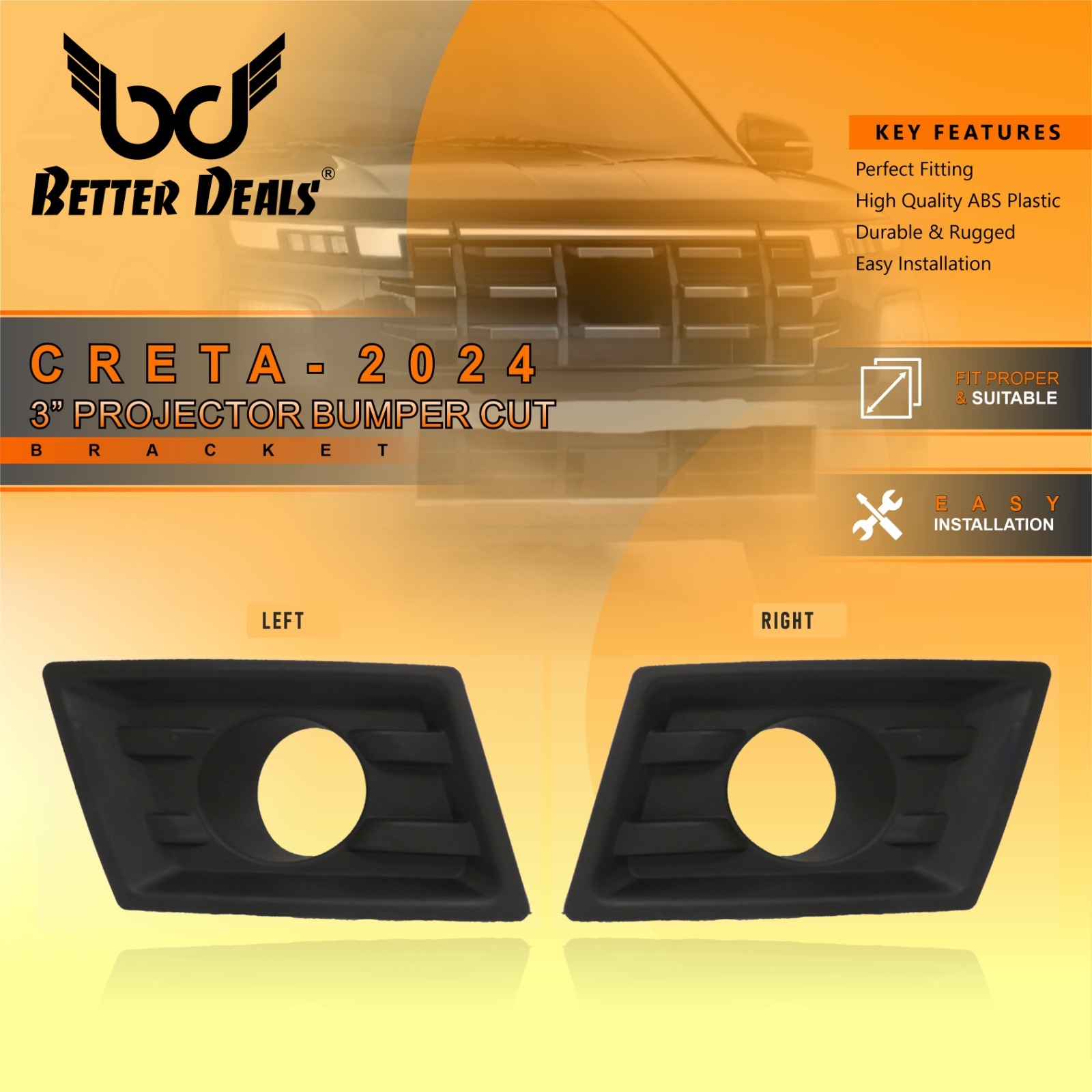 3-inch projector fog lamp brackets